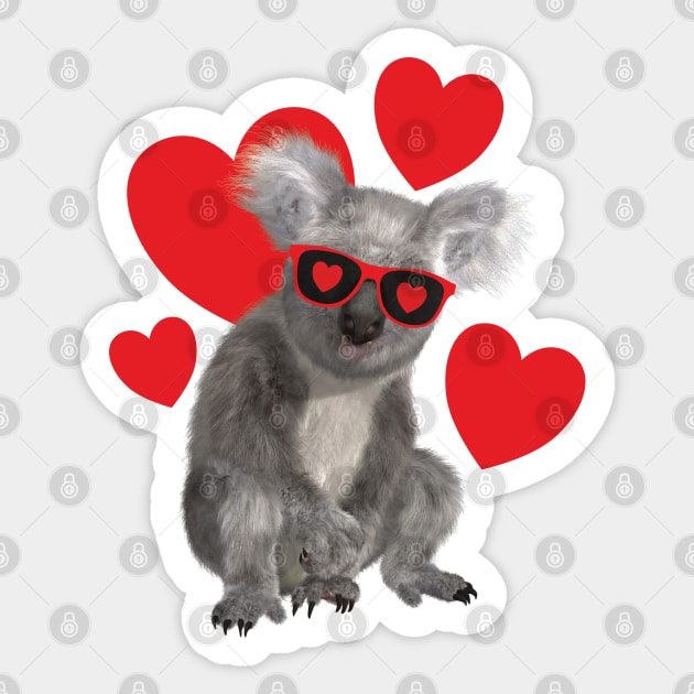 Koala Love Valentine Sticker by DPattonPD